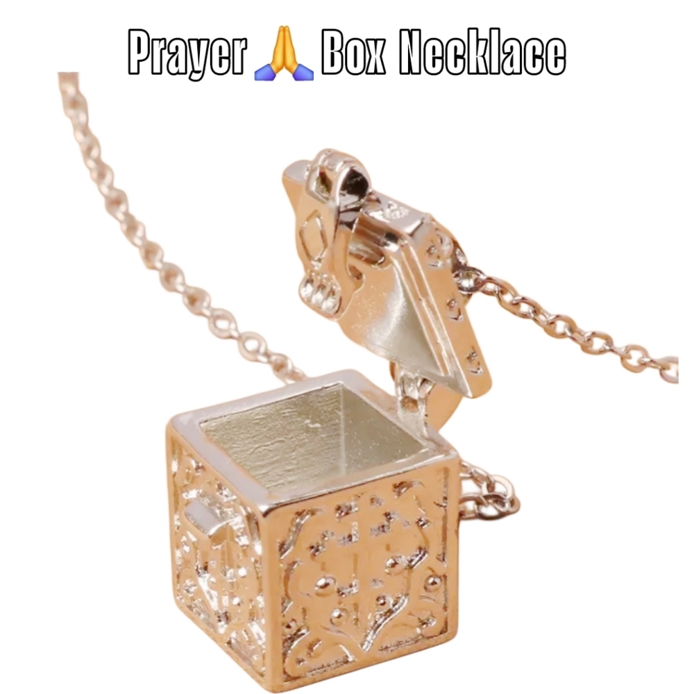 Silver Prayer Potion Box pill box compartment necklace Silver
